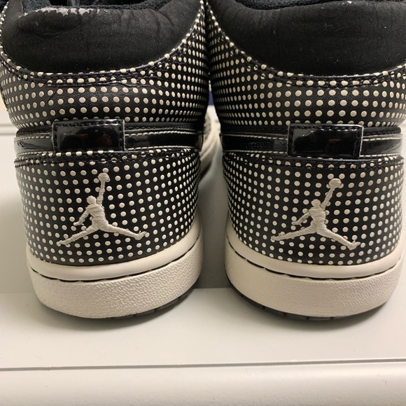 Jordan Mid (Phat—like) Collar, Polka Dot Black White, Size 10 - Picture 5 of 8